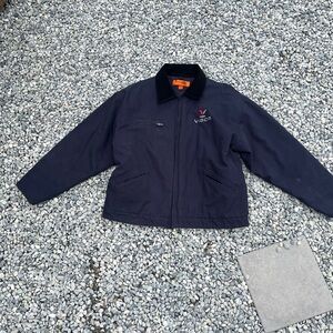 Vintage shipping dock Navy Blue Jacket
